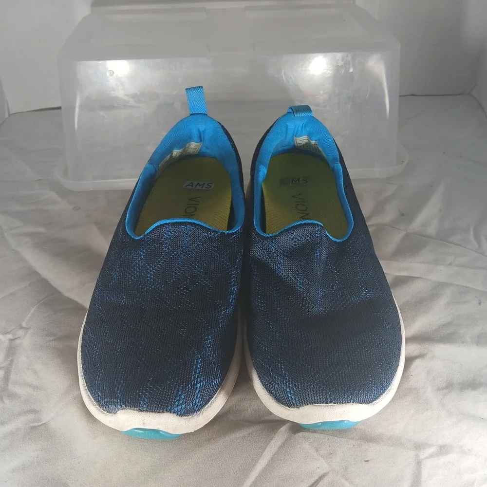 Vionic Hydra Slip On Sneakers 6 Navy‎ Blue Mesh Orthotic Walking Shoes ASR1288
